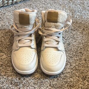 Kids Cream High-Top Sneakers
